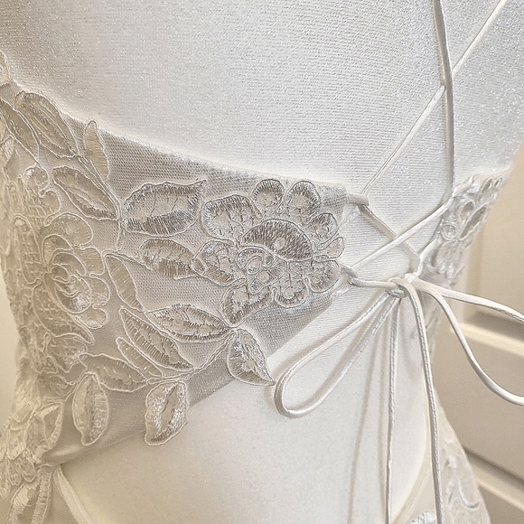 Lulus White Embroidered Lace-up Tulle Maxi Dress - Picture 11 of 16